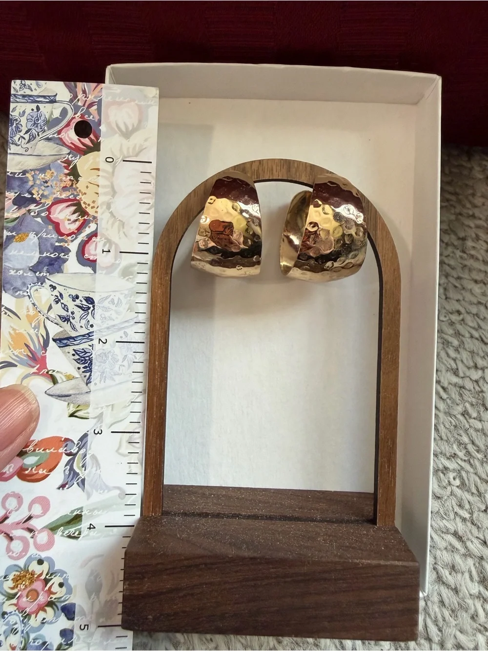 Chunky Hammered Gold-Tone Statement Hoop Earrings